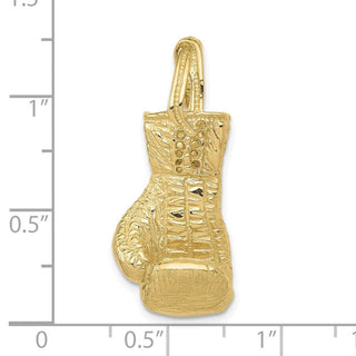 10k Yellow Gold Hollow Polished 3-D Boxing Glove Pendant