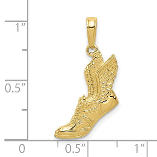 10k Yellow Gold Polished Running Shoe Pendant 10C2660