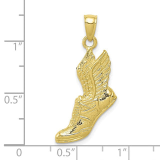 10k Yellow Gold Polished Running Shoe Pendant 10C2661