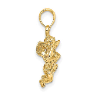 10K Yellow Gold Cupid w/Bow and Arrow Charm