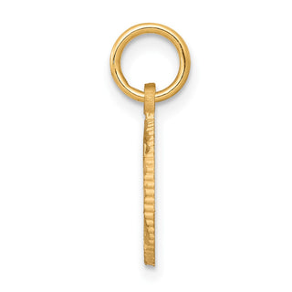 10k Yellow Gold Solid Flat-Backed Cross In Circle For Eternal Life Charm