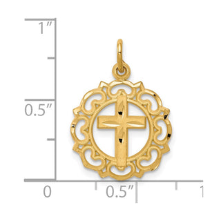 10k Yellow Gold Cross In Frame Charm