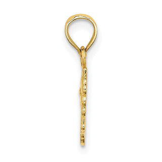 10K Yellow Gold #1 DAUGHTER with Flowers Charm