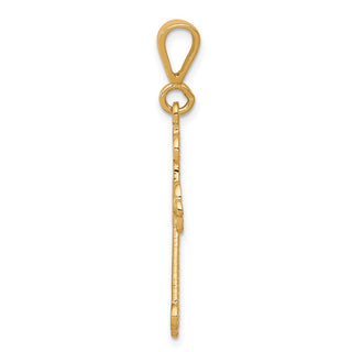 10k Yellow Gold Budded Cross Pendant 10C302