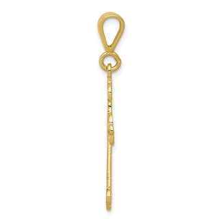 10k Yellow Gold Budded Cross Pendant 10C302