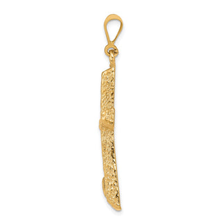 10k Yellow Gold Diamond-cut Cross Pendant 10C304
