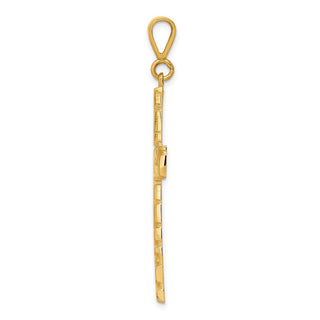 10k Yellow Gold Polished Nugget-Style Cross Pendant