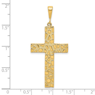 10k Yellow Gold Polished Nugget-Style Cross Pendant