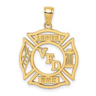 10K Yellow Gold VFD Ladies AUX Shield Charm
