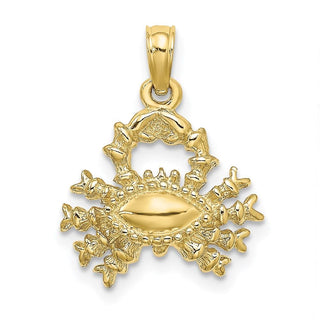10k Yellow Gold 3-D Cancer Zodiac Pendant