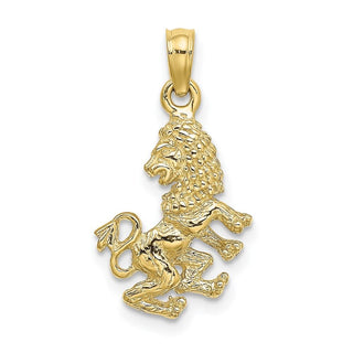 10k Yellow Gold 3-D Leo Zodiac Pendant