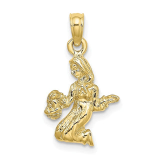 10k Yellow Gold 3-D Virgo Zodiac Pendant