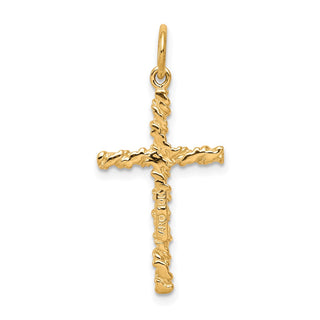 10k Yellow Gold Nugget Cross Charm