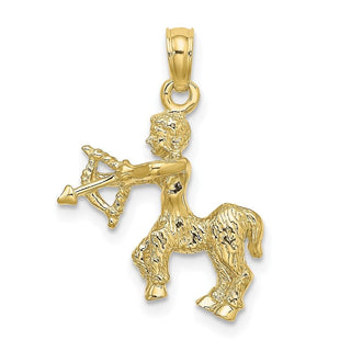 10k Yellow Gold 3-D Sagittarius Zodiac Pendant