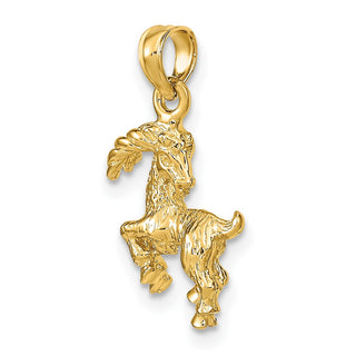 10k Yellow Gold 3-D Capricorn Zodiac Pendant