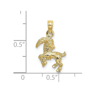10k Yellow Gold 3-D Capricorn Zodiac Pendant