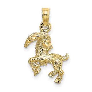 10k Yellow Gold 3-D Capricorn Zodiac Pendant