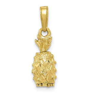 10k Yellow Gold 3-D Pineapple Pendant