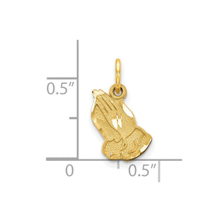 10K Yellow Gold Praying Hands Charm