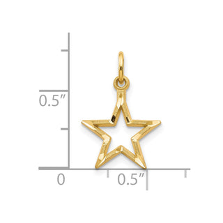 10ky Diamond-Cut Flat Back Star Charm