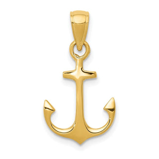 10K Yellow Gold Anchor Pendant 10C3339