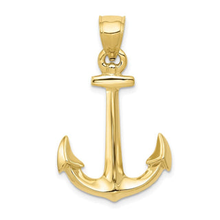 10k Yellow Gold 3-D Anchor Pendant 10C3341