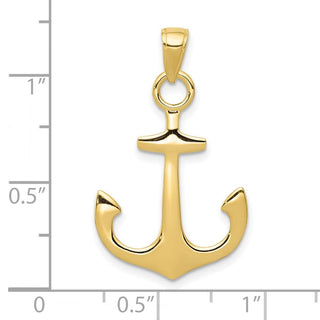 10k Yellow Gold 3-D Anchor Pendant 10C3345