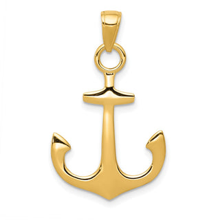 10k Yellow Gold 3-D Anchor Pendant 10C3345