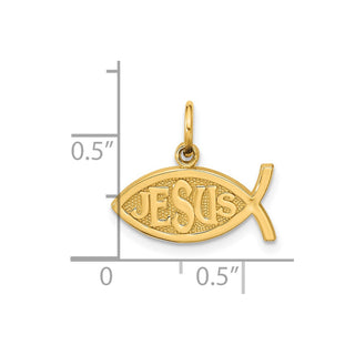 10k Yellow Gold Jesus Fish Charm