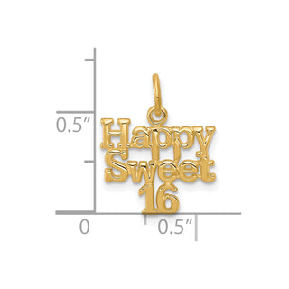 10k Yellow Gold Happy Sweet 16 Charm