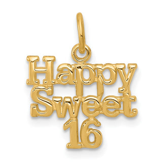 10k Yellow Gold Happy Sweet 16 Charm