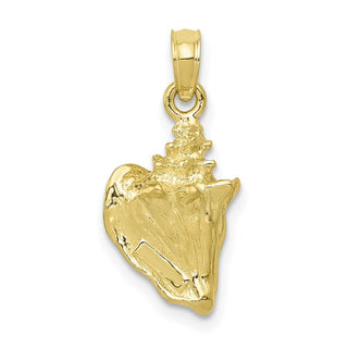 10k Yellow Gold 3-D Conch Shell Pendant