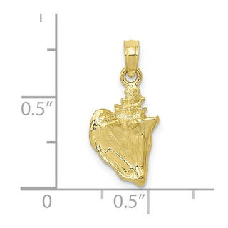 10k Yellow Gold 3-D Conch Shell Pendant