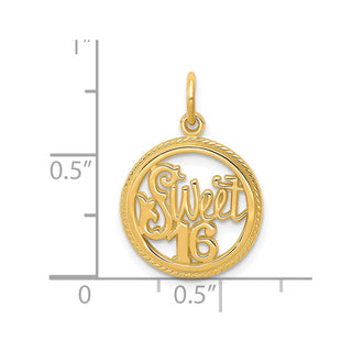10k Yellow Gold Sweet 16 Charm 10C337