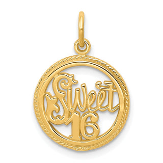 10k Yellow Gold Sweet 16 Charm 10C337