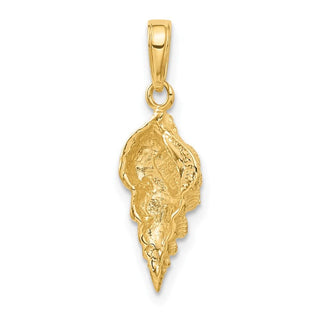 10K Yellow Gold Conch Shell Pendant 10C3370