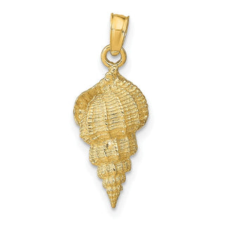 10K Yellow Gold Conch Shell Pendant 10C3370