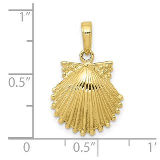 10K Yellow Gold Scallop Shell Pendant 10C3375