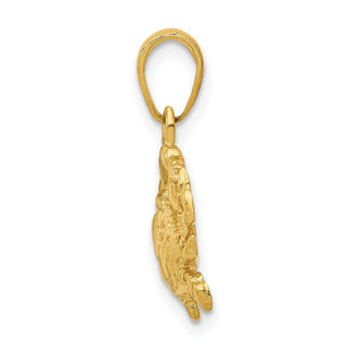 10k Yellow Gold Blue Crab Pendant 10C3413