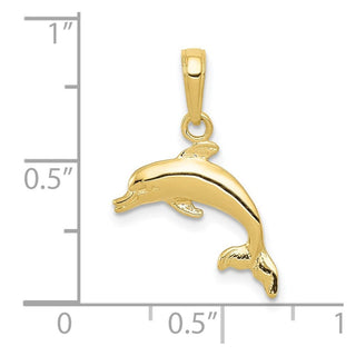 10k Yellow Gold Dolphin Pendant 10C3446