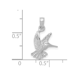 10k White Gold Hummingbird Pendant