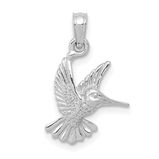 10k White Gold Hummingbird Pendant