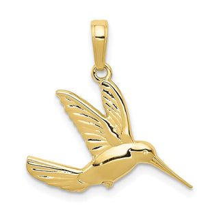 10k Yellow Gold Hummingbird In Flight Pendant