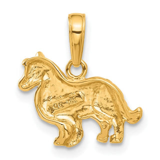 10K Yellow Gold Collie Dog Pendant