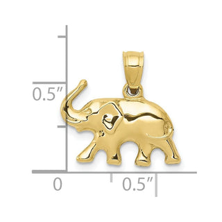 10K Yellow Gold 3-D Elephant Pendant