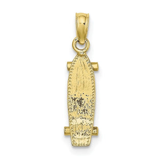 10k Yellow Gold 3-D Skate Board Pendant