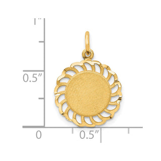 10k Yellow Gold Circle with Filigree Edges Charm