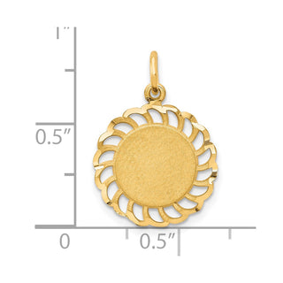 10k Yellow Gold Circle with Filigree Edges Charm