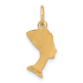 10k Yellow Gold Solid Bust Of Nefertiti Charm