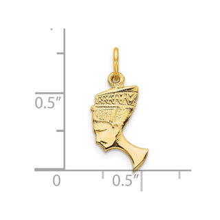 10k Yellow Gold Solid Bust Of Nefertiti Charm
